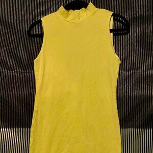 American Apparel Bright Green/Yellow Mini Dress Large
